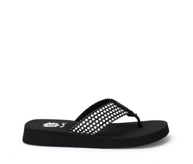 Women's Yellow Box Fromy Flip-Flops in Black color