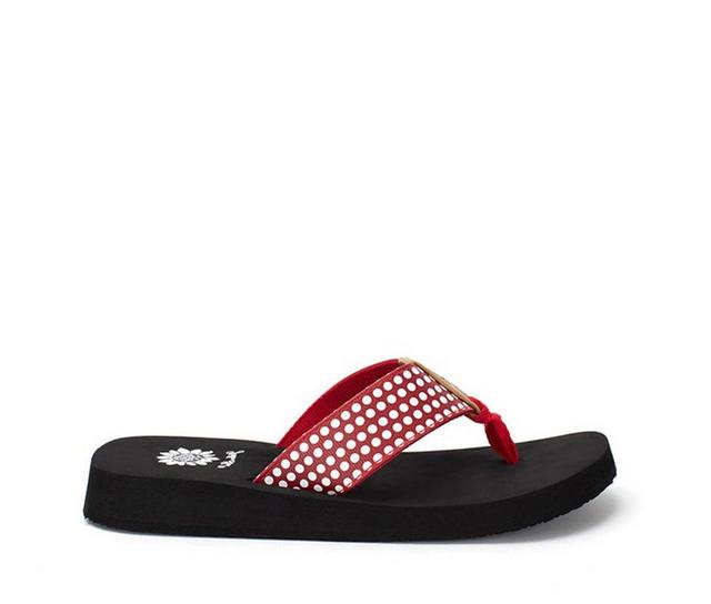 Women's Yellow Box Fromy Flip-Flops in Red color