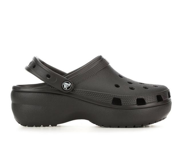 Women's Crocs Classic Platform Clogs in Black color