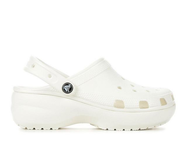 Women's Crocs Classic Platform Clogs in White color