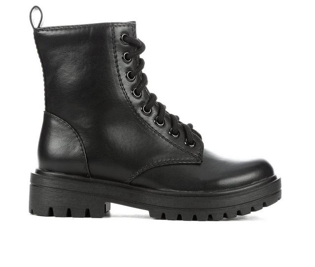 Women's Soda Firm Combat Boots in Black color
