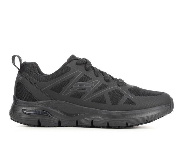 Men's Skechers Work 200025 Arch Fit Axtell Slip-Resistant Sneakers in Black color