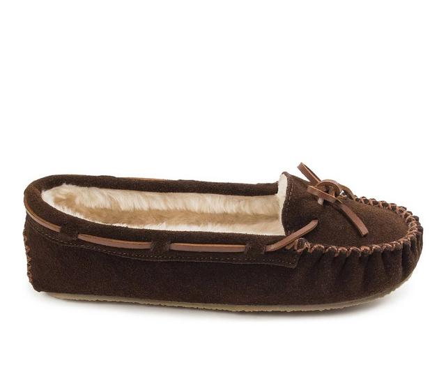 Minnetonka Women's Cally Moccasins in Chocolate color