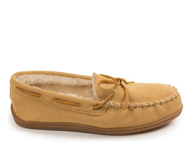 Minnetonka Pile Lined Hardsole Slippers in Tan color