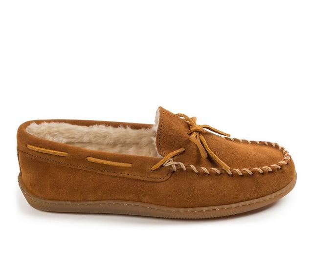 Minnetonka Pile Lined Hardsole Slippers in Brown color