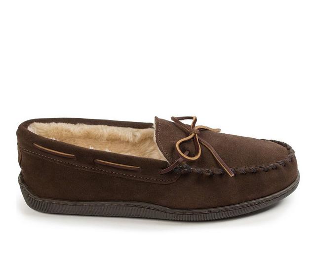 Minnetonka Pile Lined Hardsole Slippers in Chocolate color