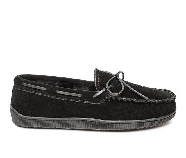 Minnetonka Pile Lined Hardsole Slippers in Black color