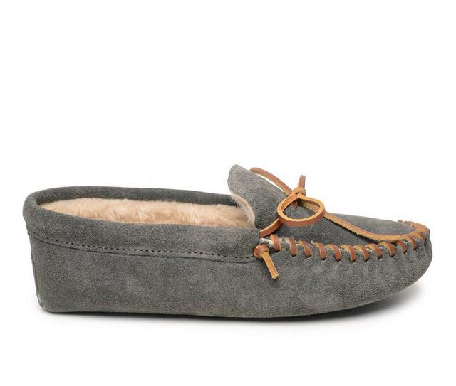 Minnetonka Pile Lined Softsole Moccasins in Grey color