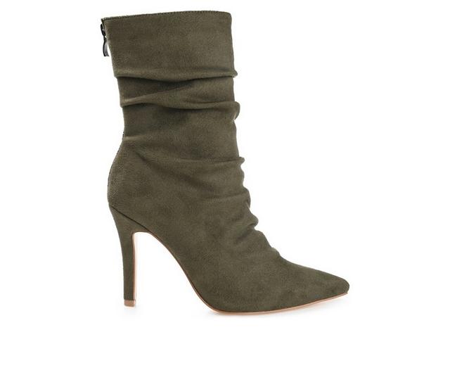 Women's Journee Collection Markie Stiletto Booties in Olive color
