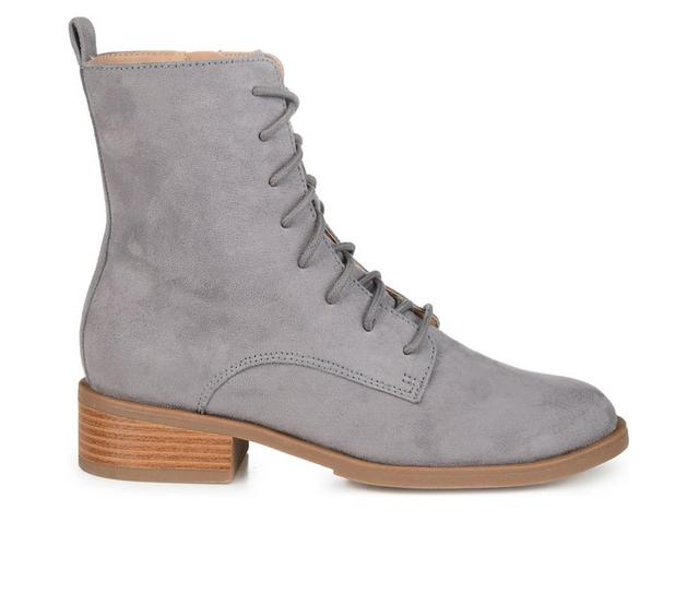 Women's Journee Collection Vienna Lace-Up Boots in Grey color