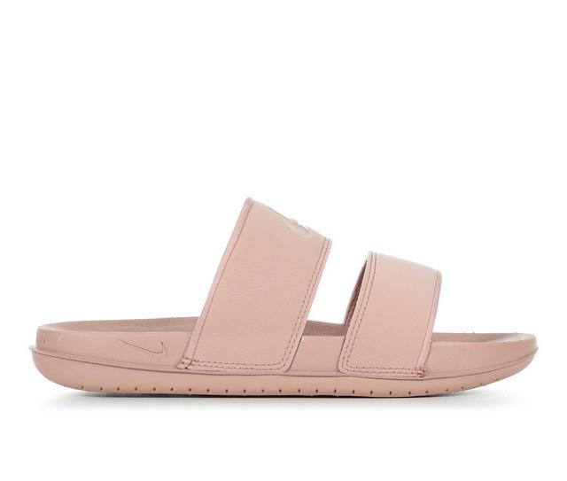 Women's Nike OffCourt Duo Sport Slides in Particle Pink color
