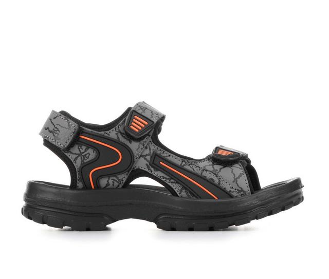 Boys' Stone Canyon Little Kid & Big Kid Harvey Outdoor Sandals in Black/Grey/Orng color