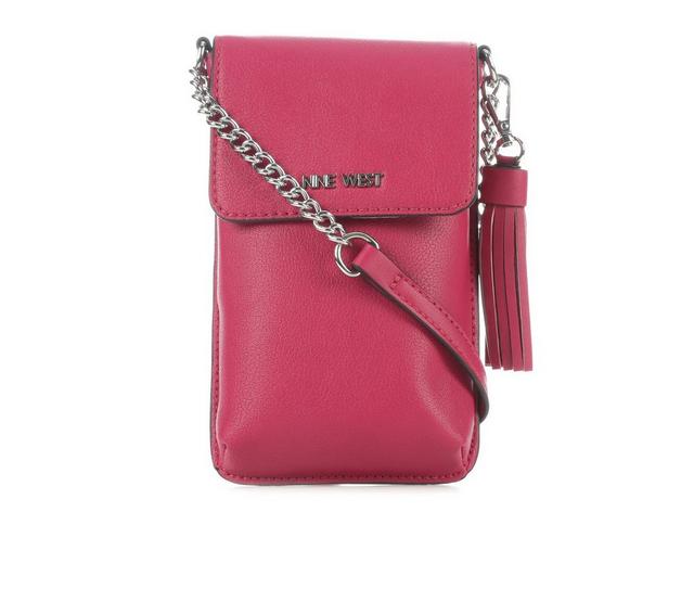 Nine West Springy Wallet On A String Crossbody Bag in Berry Pebble color