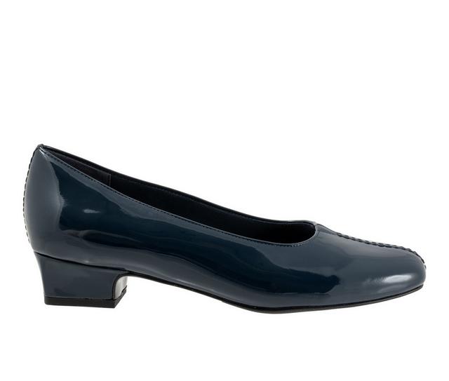 Women's Trotters Doris Pumps in Navy Patent color