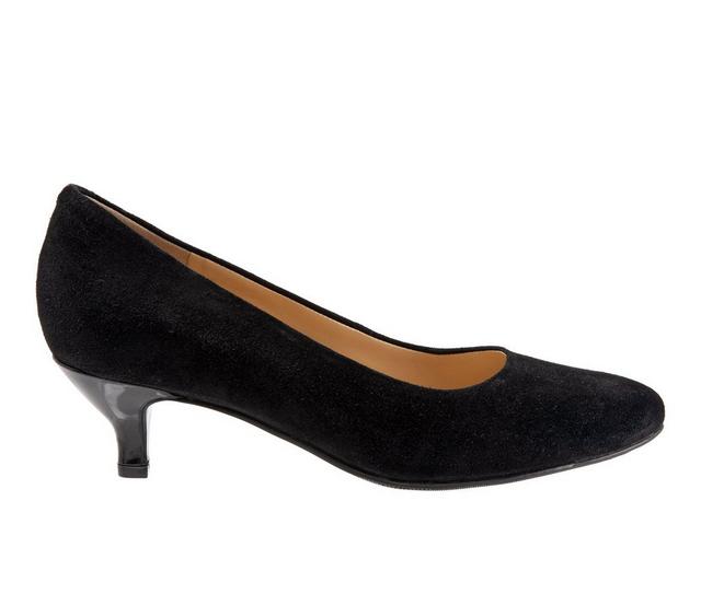 Women's Trotters Kiera Pumps in Black Suede color