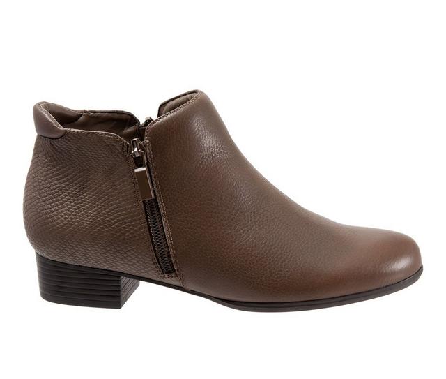 Women's Trotters Major Booties in Dark Taupe color