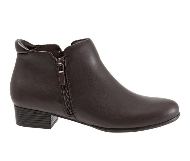 Women's Trotters Major Booties in Dark Brown color