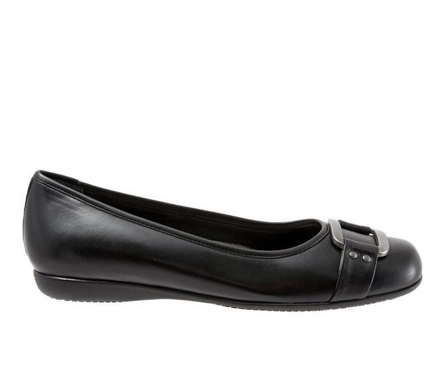 Women's Trotters Sizzle Signature Flats in Black color