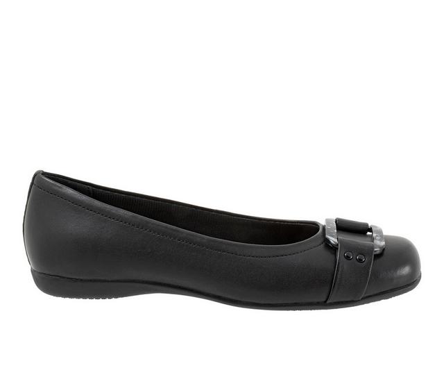 Women's Trotters Sizzle Signature Flats in Black/Black color