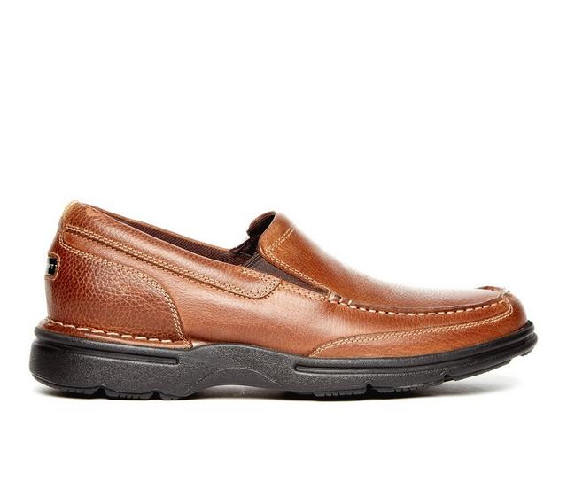 Men's Rockport Eureka Plus Slip On Shoes in Brown Walnut color