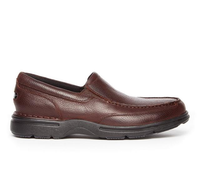 Men's Rockport Eureka Plus Slip On Shoes in Dark Brown color