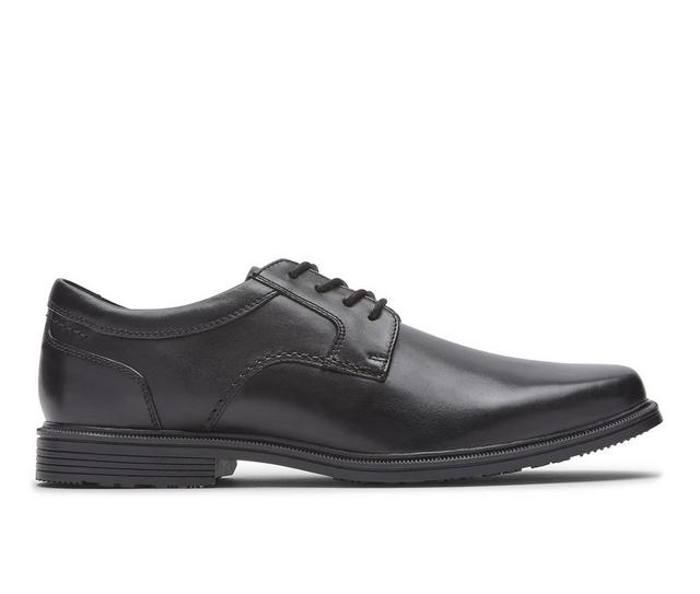 Men's Rockport Robinsyn Waterproof Plain Toe Dress Shoes in Black color