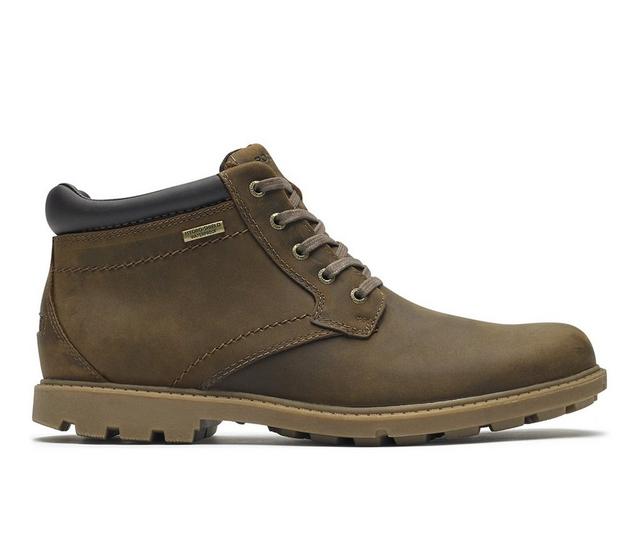 Men's Rockport Rugged Bucks Waterproof Boots in Boston Tan color