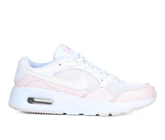 Girls' Nike Big Kid Air Max SC Running Shoes in White/Pink color