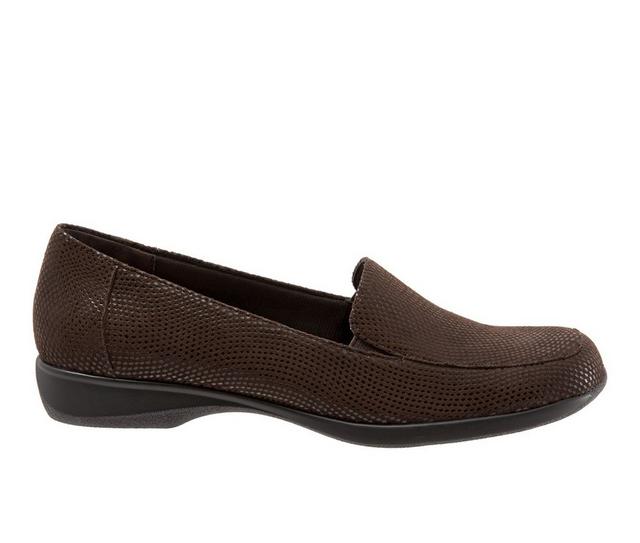 Women's Trotters Jenn Mini Dots Flats in Dk Brown Sde color