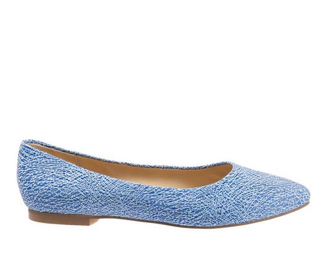 Women's Trotters Estee Flats in Washed Blue color