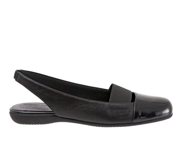 Women's Trotters Sarina Flats in Black/Black1 color