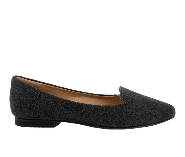 Women's Trotters Harlowe Flats in Black Texture color