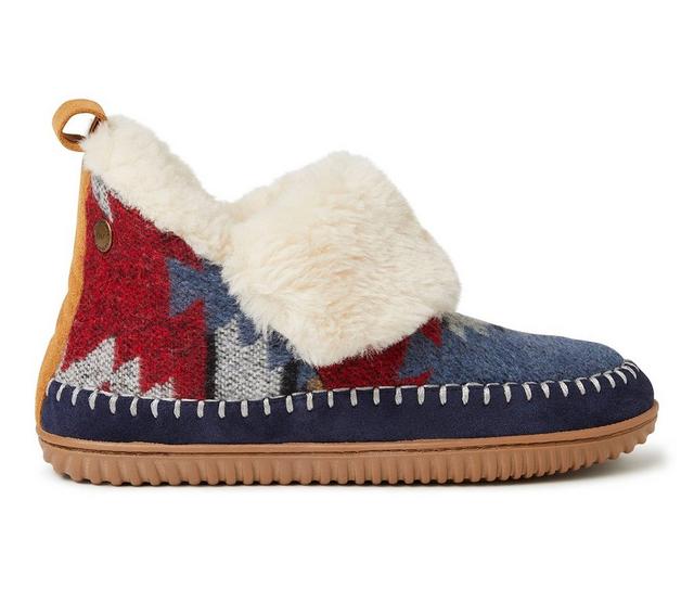 Alpine by Dearfoams Moritz Bootie Slippers in Navy Multi color