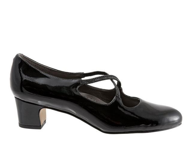 Women's Trotters Jamie Pumps in Black Pat color