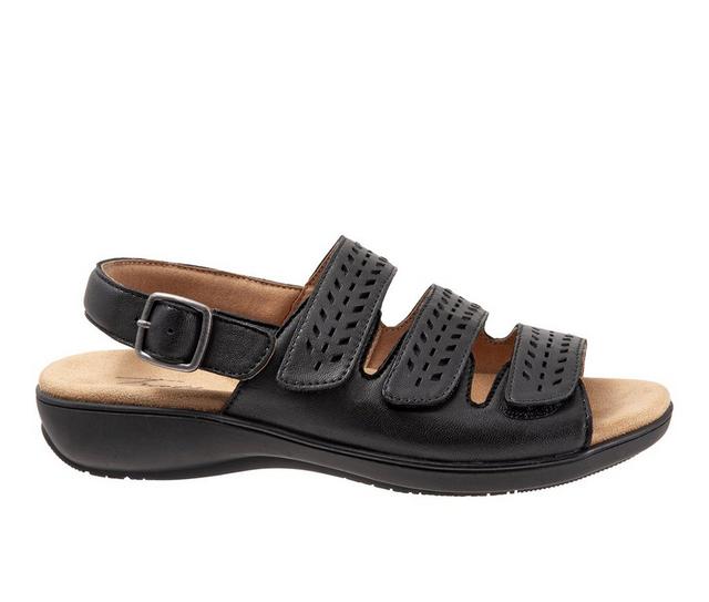 Women's Trotters Trinity Sandals in Black color