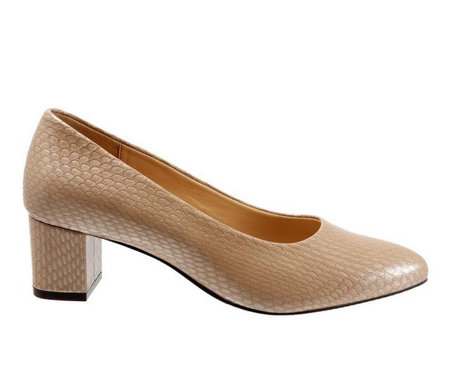Women's Trotters Kari Pumps in Taupe Snake color