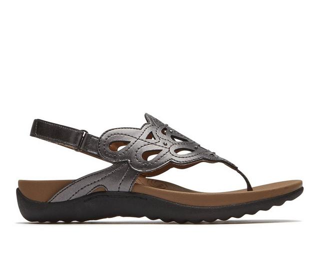 Women's Rockport Ridge Sling Sandals in Pewter color