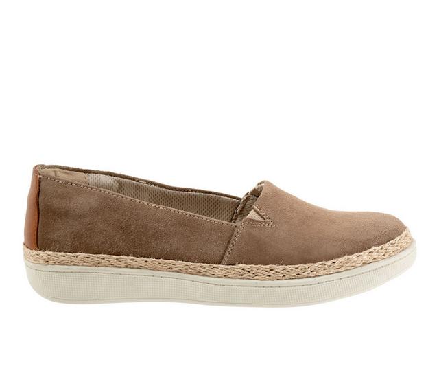 Women's Trotters Accent Slip-On Shoes in Taupe Suede color