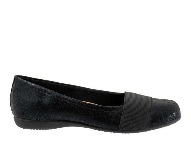 Women's Trotters Samantha Flats in Black Smooth color