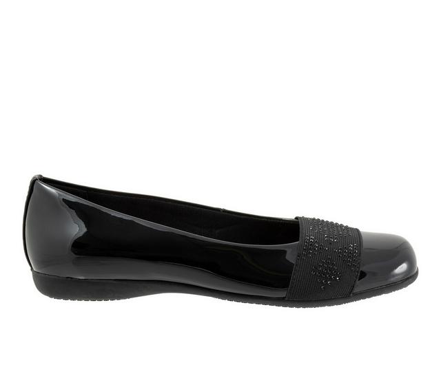 Women's Trotters Samantha Flats in Black Patent color