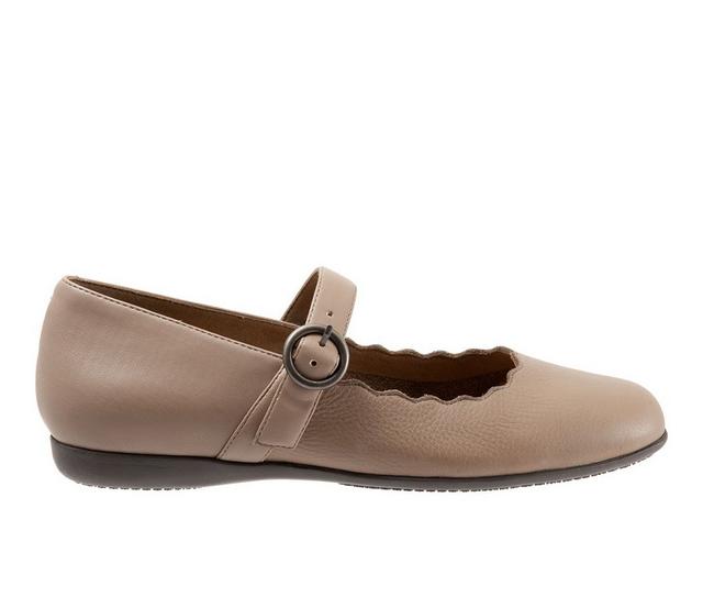 Women's Trotters Sugar Mary Jane Flats in Dark Taupe color