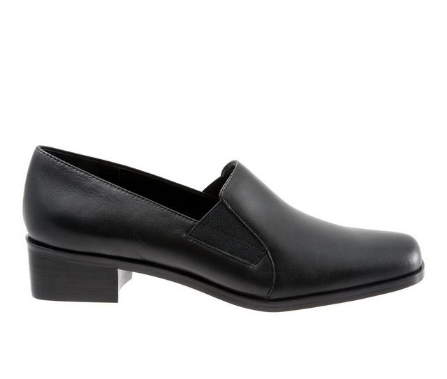 Women's Trotters Ash Heeled Loafers in Black color
