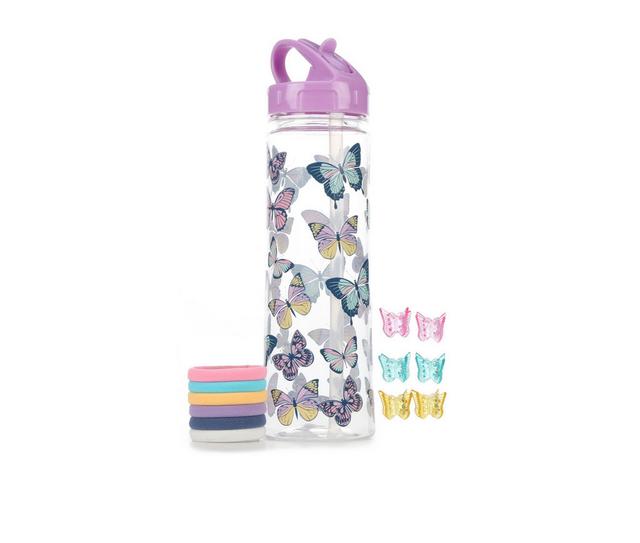 Capelli New York Water Bottle and Hair Accessories Set in Lilac Butterfly color