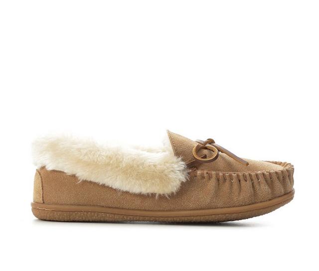 Minnetonka Women's Camp Collar Moccasins in Cinnamon color