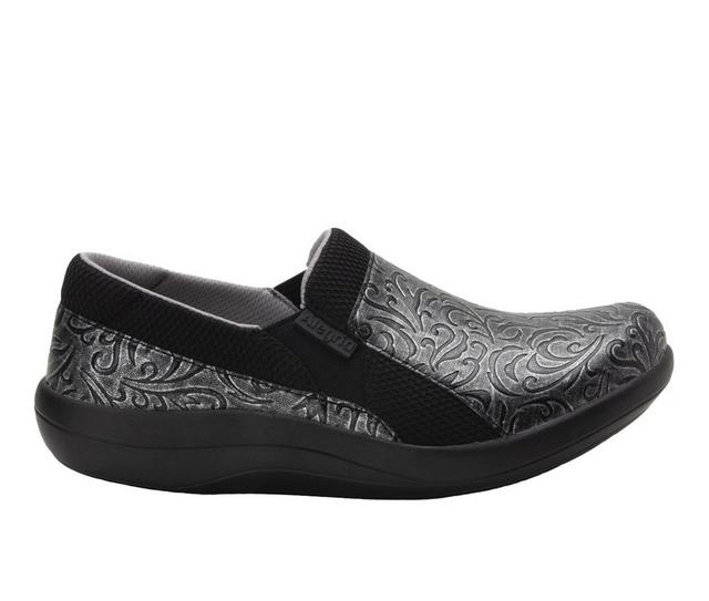 Women's ALEGRIA Duette Slip Resistant Slip-On Shoes in Smokey Grey color