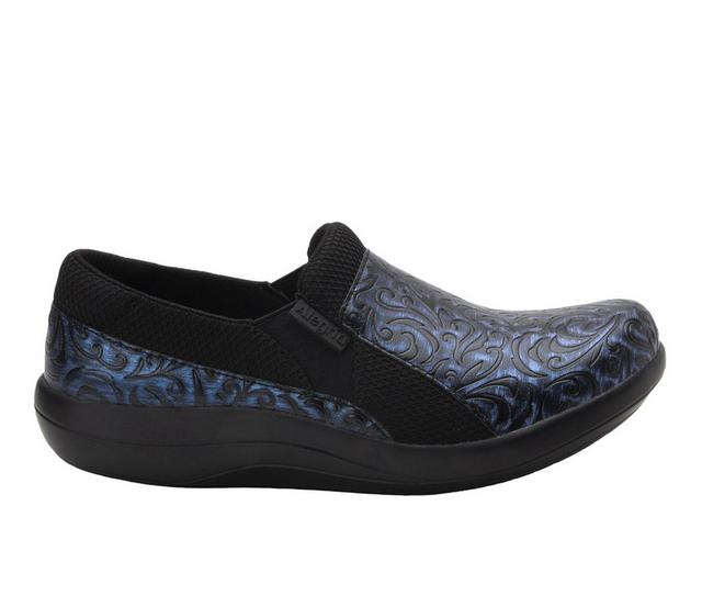 Women's ALEGRIA Duette Slip Resistant Slip-On Shoes in Blue Steel color