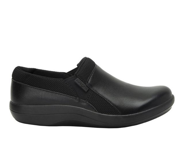 Women's ALEGRIA Duette Slip Resistant Slip-On Shoes in Jet black color
