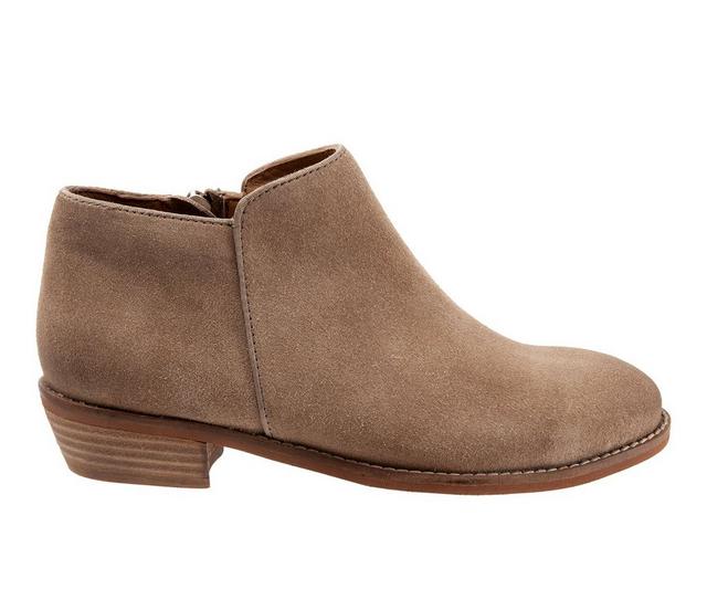 Women's Softwalk Rocklin Booties in Stone Suede color