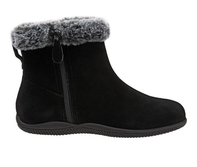 Women's Softwalk Helena Winter Booties in Black Suede color