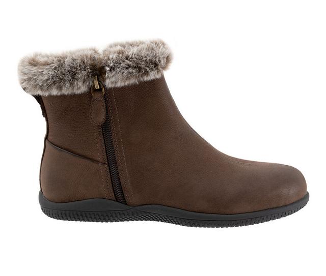 Women's Softwalk Helena Winter Booties in Brown Nubuck color